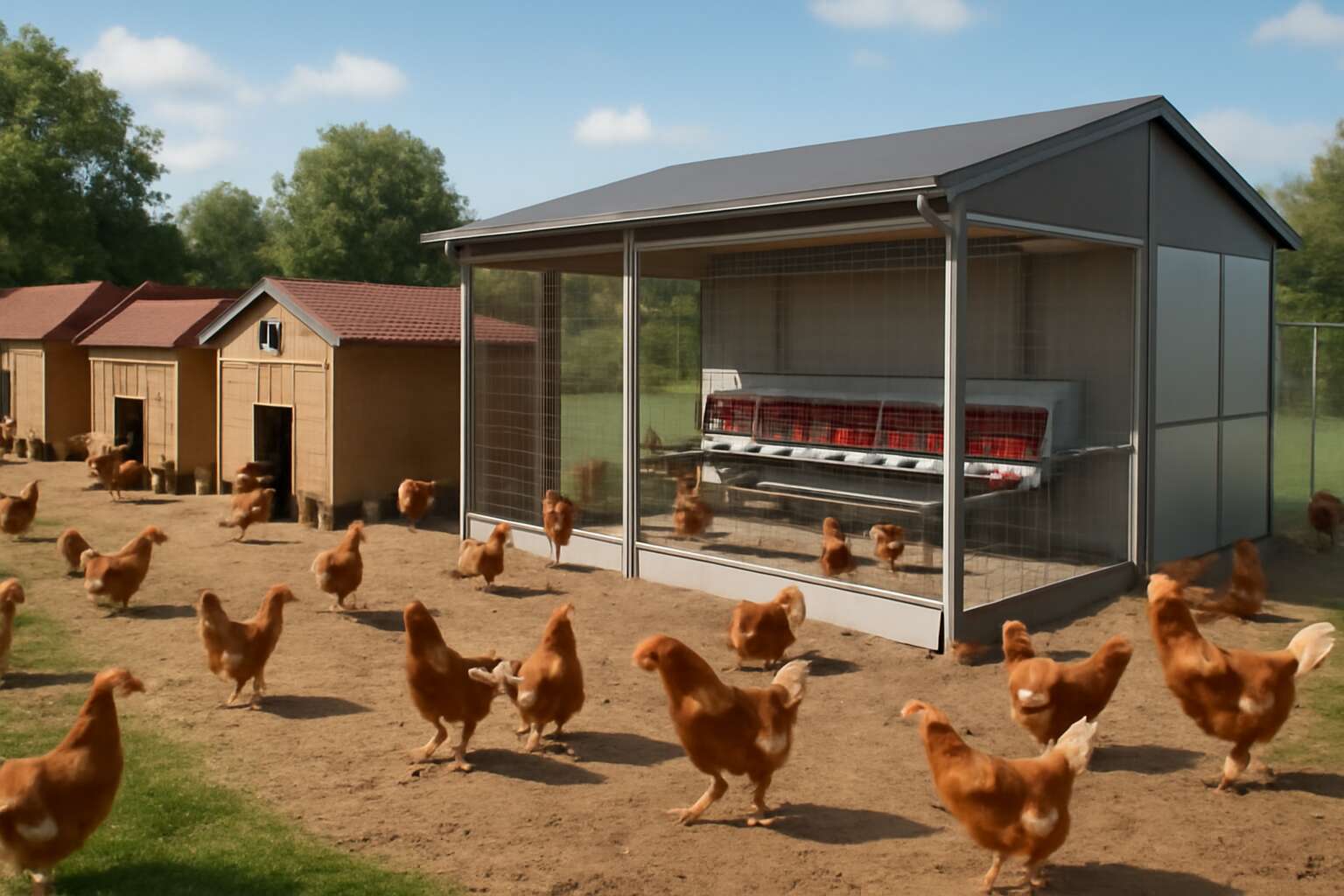 chicken farm with spawner