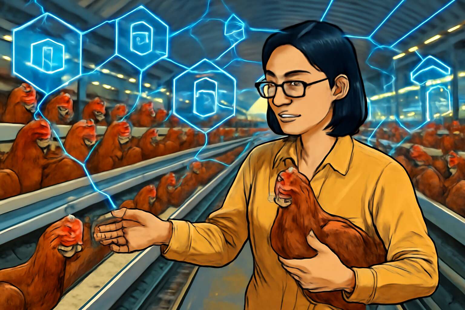 blockchain chicken farm xiaowei wang
